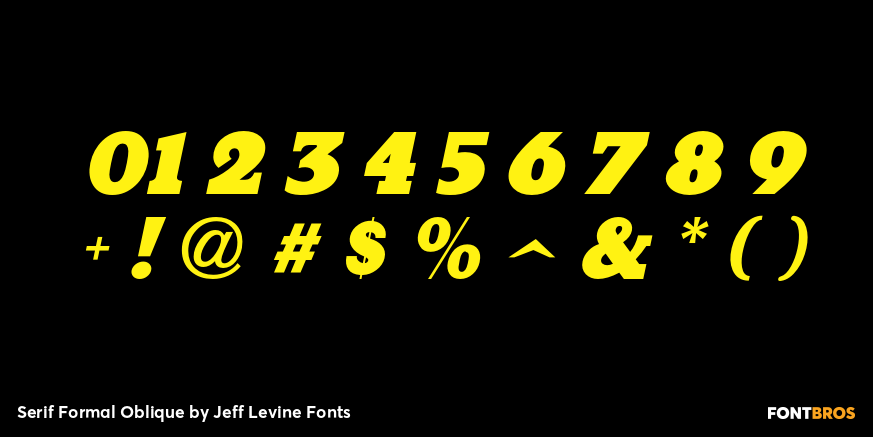 Serif Formal Oblique Font Poster #4