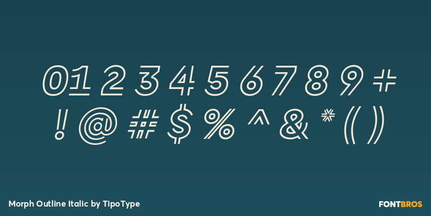 Morph Outline Italic Font Poster #1