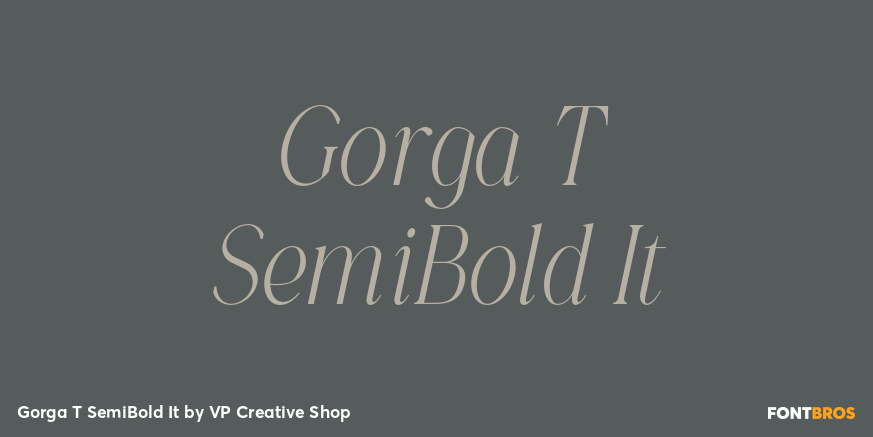 Gorga T SemiBold It Font Poster #1