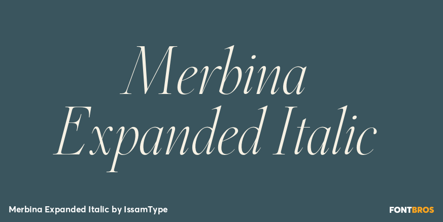 Merbina Expanded Italic Font Poster