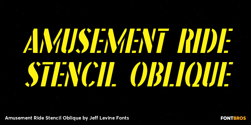 Amusement Ride Stencil Oblique Font Poster #1
