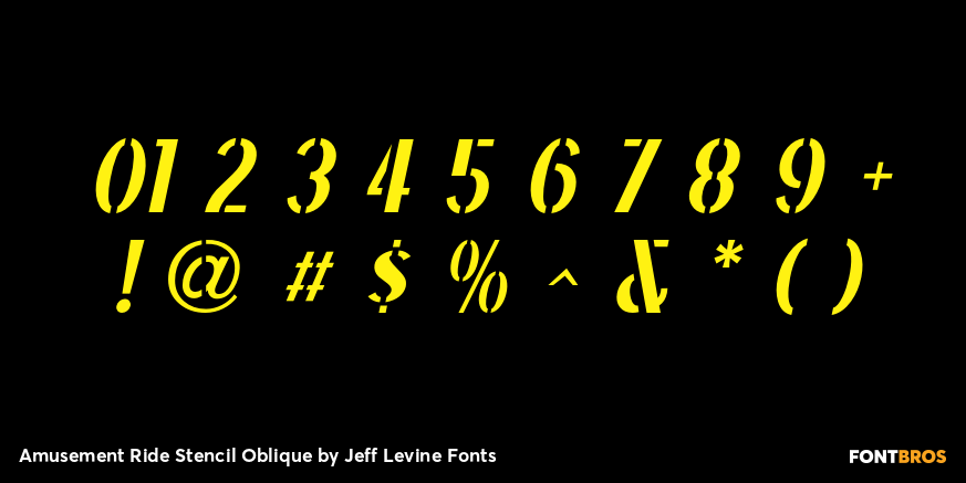 Amusement Ride Stencil Oblique Font Poster #4