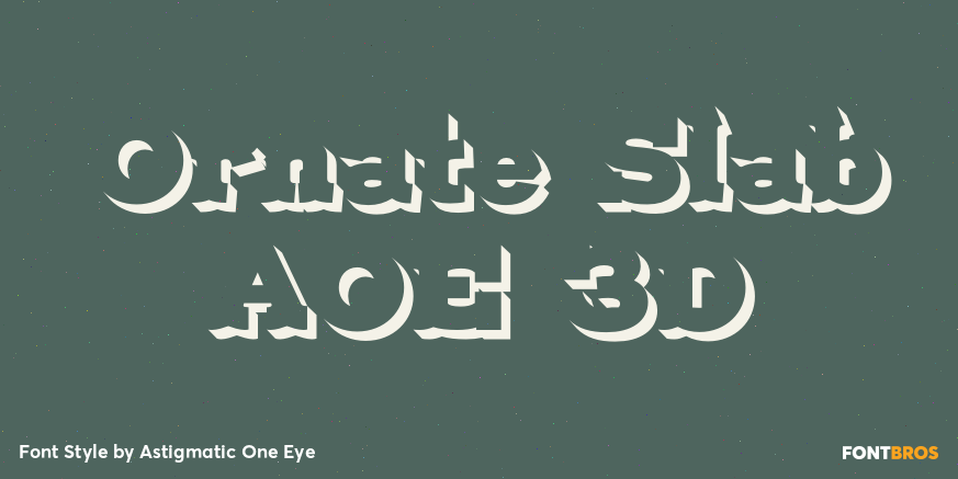 Ornate Slab AOE 3D Font Poster #1