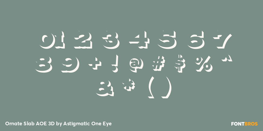 Ornate Slab AOE 3D Font Poster #1