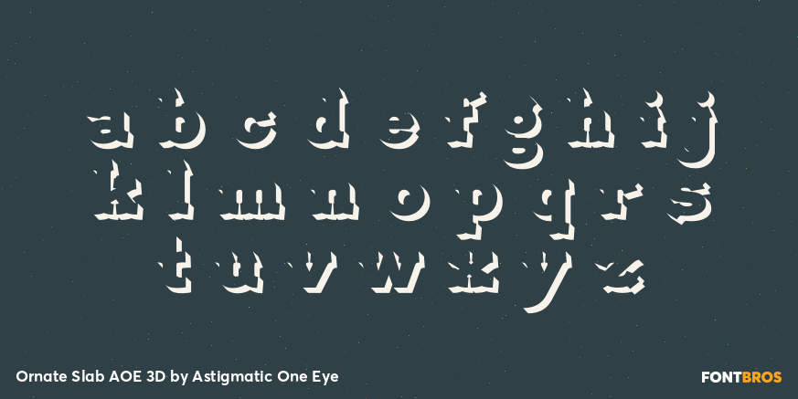 Ornate Slab AOE 3D Font Poster #3