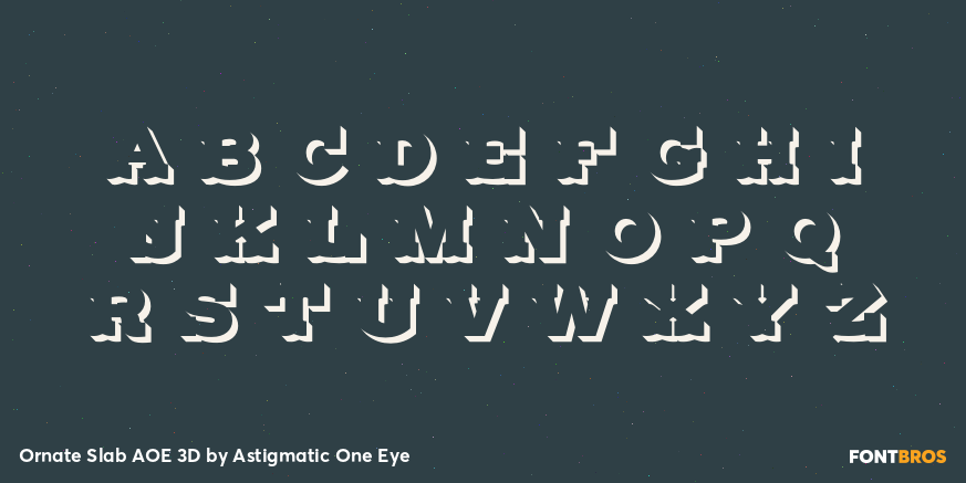 Ornate Slab AOE 3D Font Poster #1