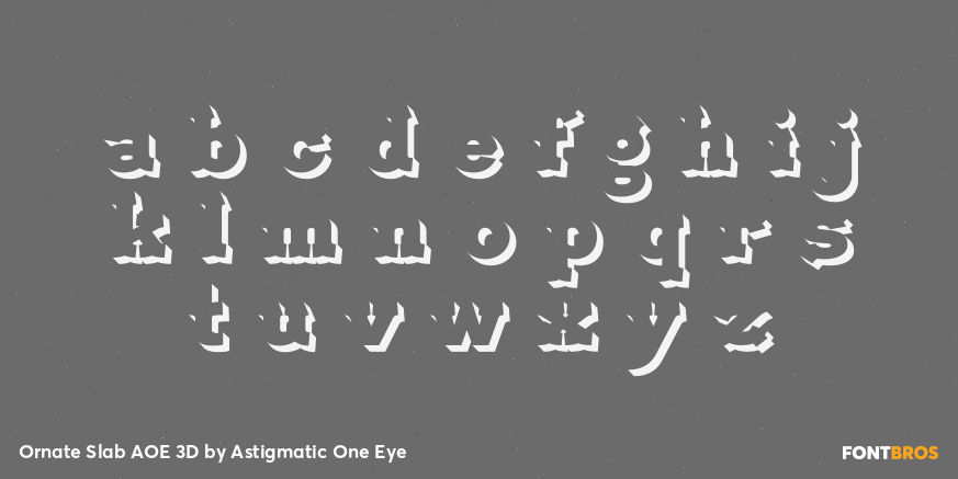 Ornate Slab AOE 3D Font Poster #1