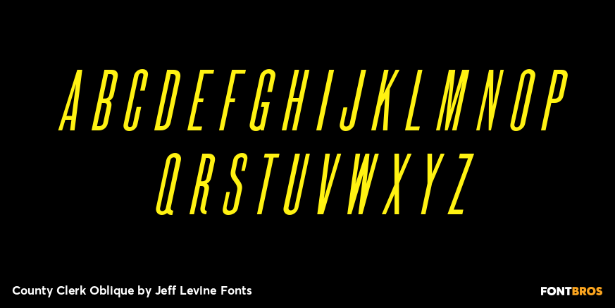 County Clerk Oblique Font Poster #2