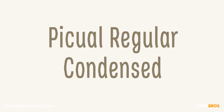 Picual Regular Condensed Font Poster