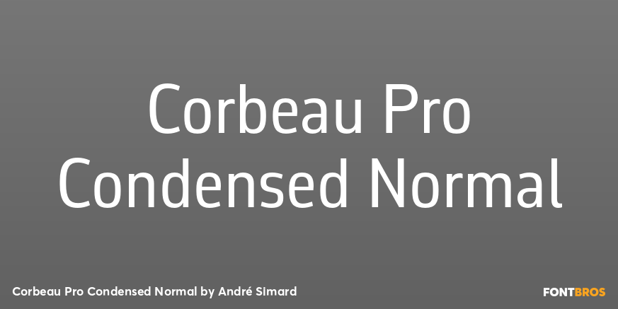 Corbeau Pro Condensed Normal Font Poster #1