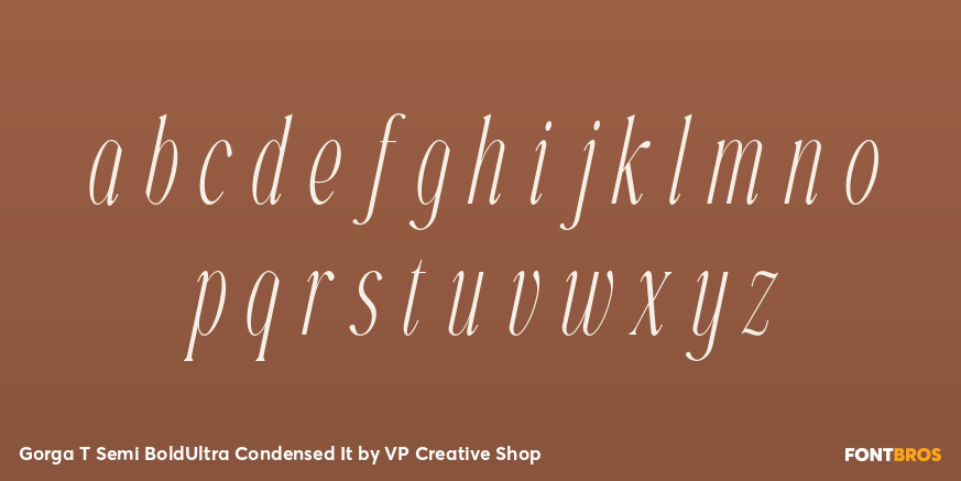 Gorga T Semi BoldUltra Condensed It Font Poster #3