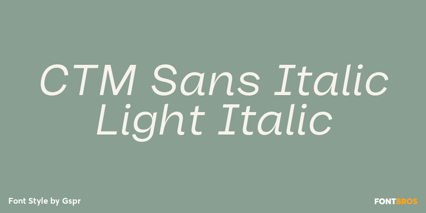 CTM Sans Italic Light Italic Font Poster #1