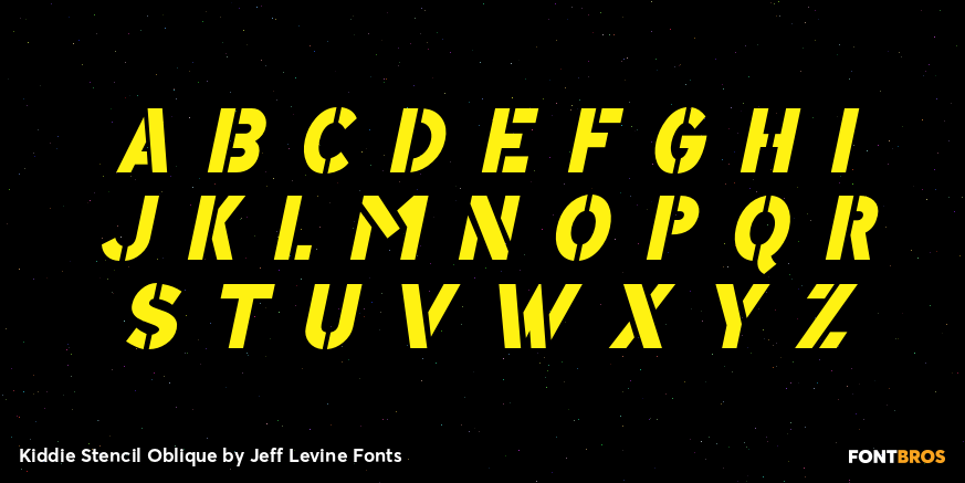 Kiddie Stencil Oblique Font Poster #2