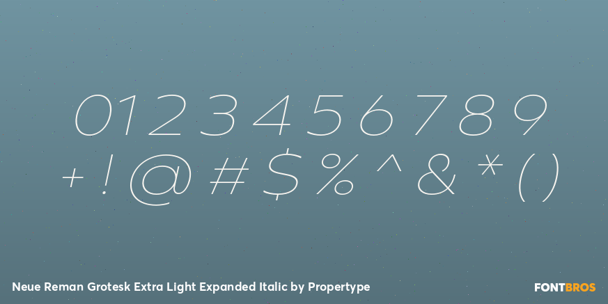 Neue Reman Grotesk Extra Light Expanded Italic Font Poster #4
