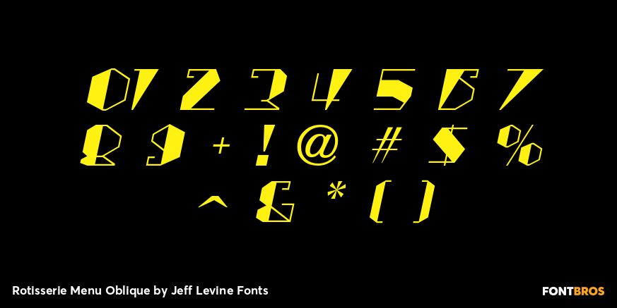 Rotisserie Menu Oblique Font Poster #1