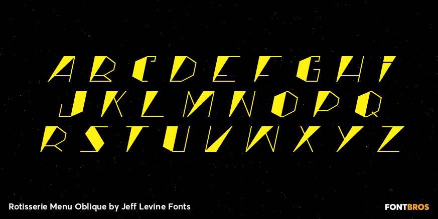 Rotisserie Menu Oblique Font Poster #3
