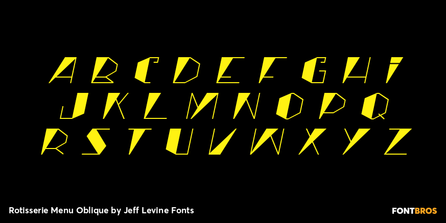 Rotisserie Menu Oblique Font Poster #1