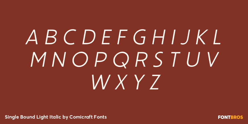 Single Bound Light Italic Font Poster #2