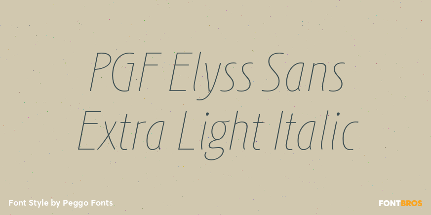 PGF Elyss Sans Extra Light Italic Poster