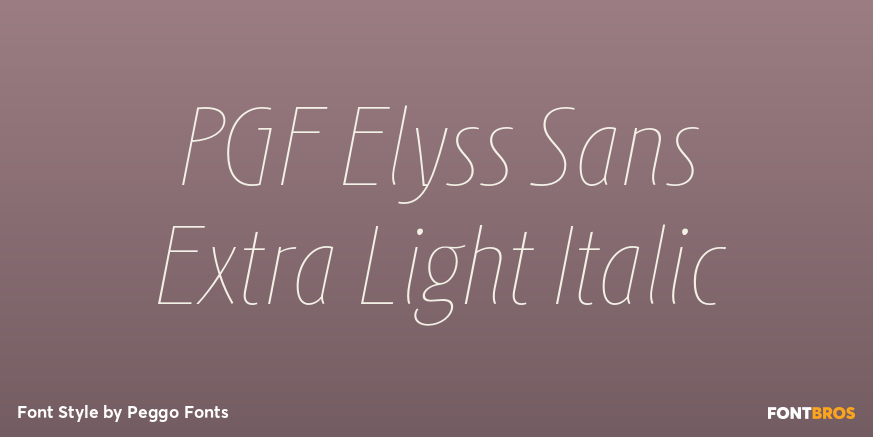 PGF Elyss Sans Extra Light Italic Poster