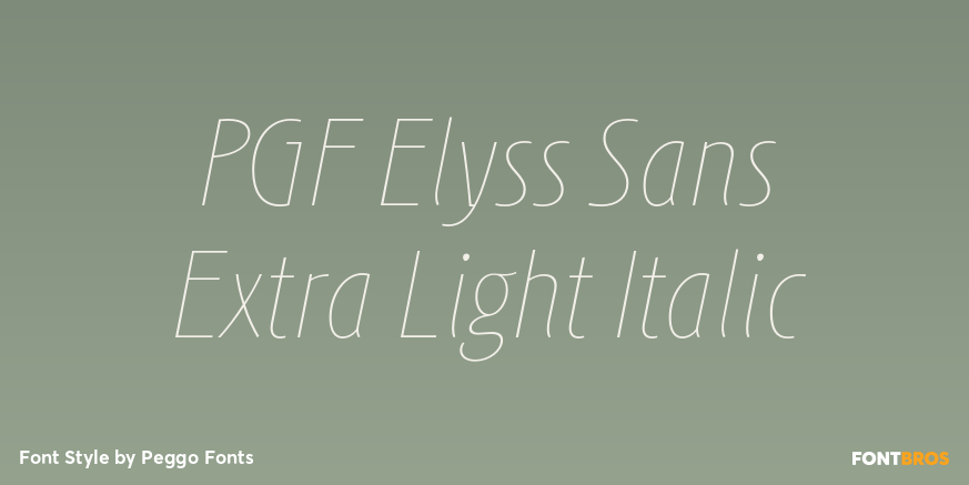 PGF Elyss Sans Extra Light Italic Poster
