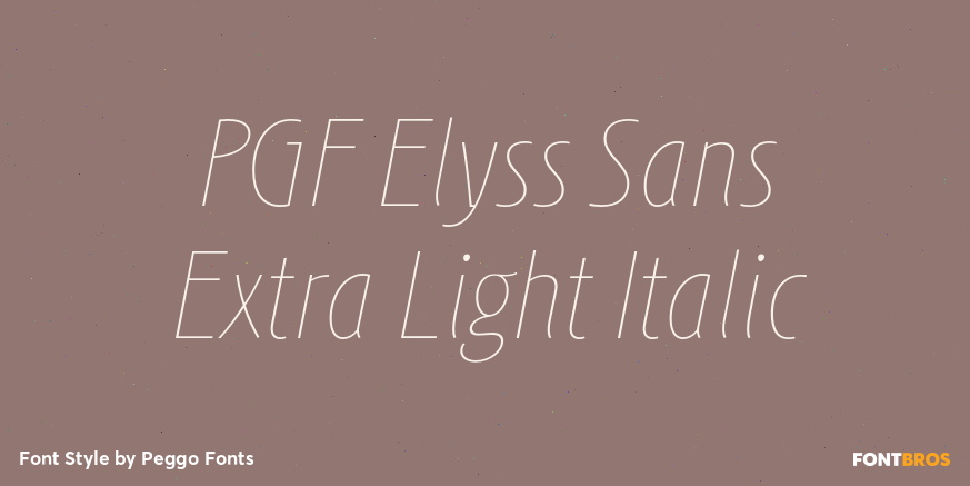 PGF Elyss Sans Extra Light Italic Font Poster