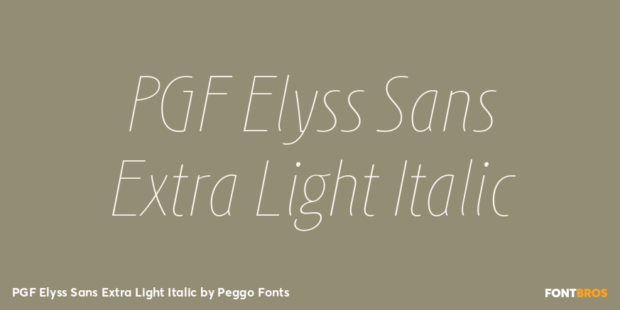 PGF Elyss Sans Extra Light Italic Poster