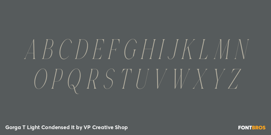 Gorga T Light Condensed It Font Poster #2