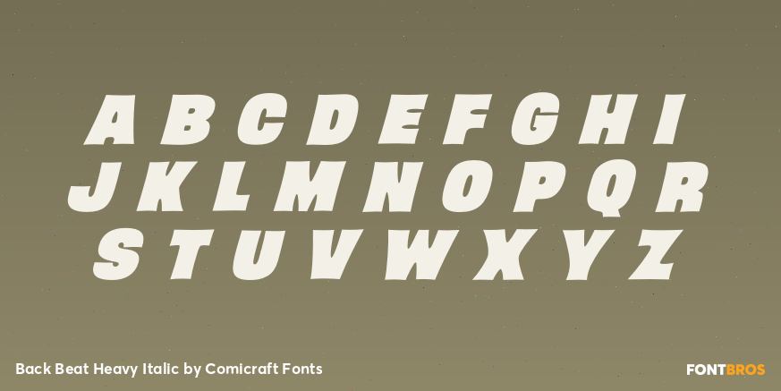 Back Beat Heavy Italic Font Poster #2