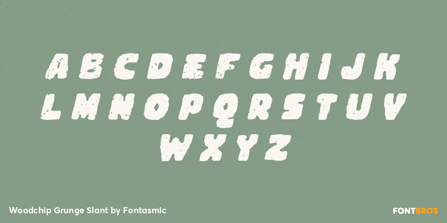 Woodchip Grunge Slant Font Poster #1