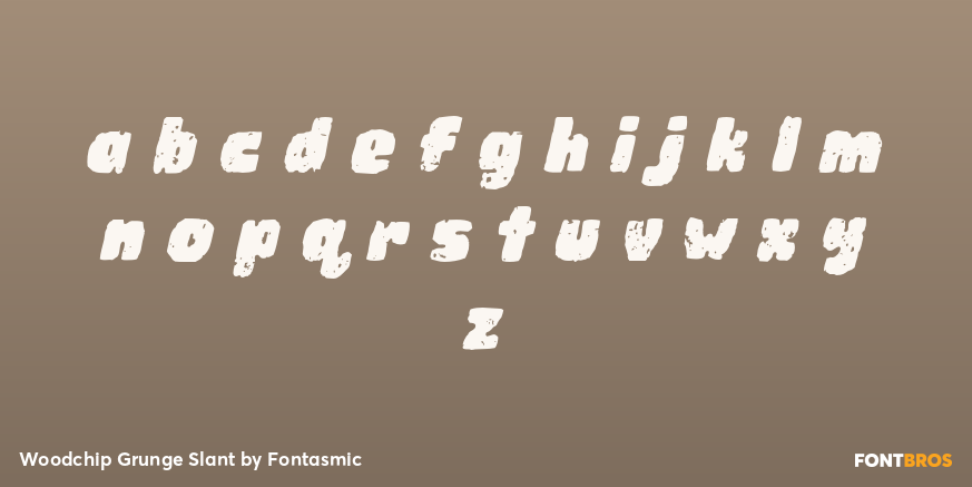 Woodchip Grunge Slant Font Poster #1