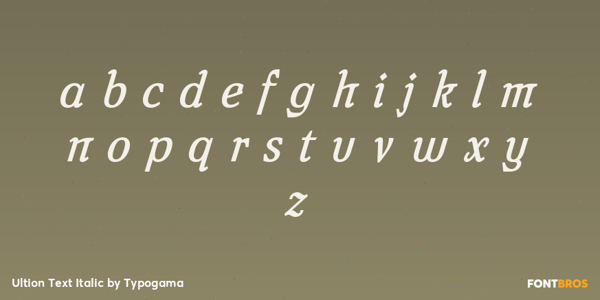 Ultion Text Italic Font Poster #1