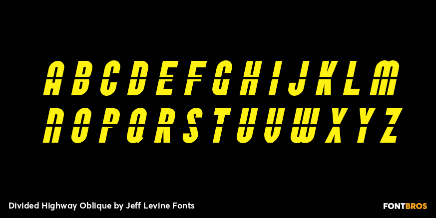 Divided Highway Oblique Font Poster #3