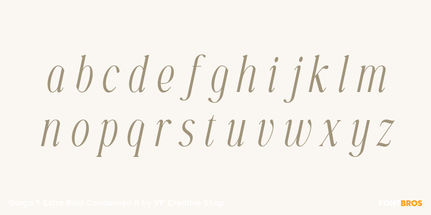Gorga T Extra Bold Condensed It Font Poster #3