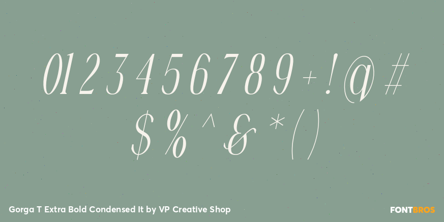 Gorga T Extra Bold Condensed It Font Poster #4