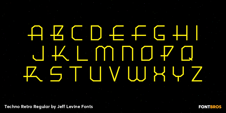 Techno Retro Regular Font Poster #2