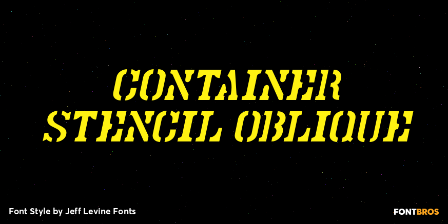 Container Stencil Oblique Font Poster #1
