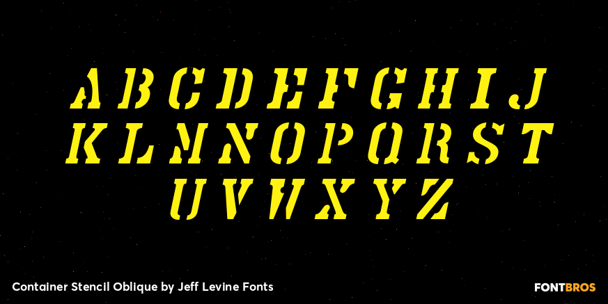 Container Stencil Oblique Font Poster #2