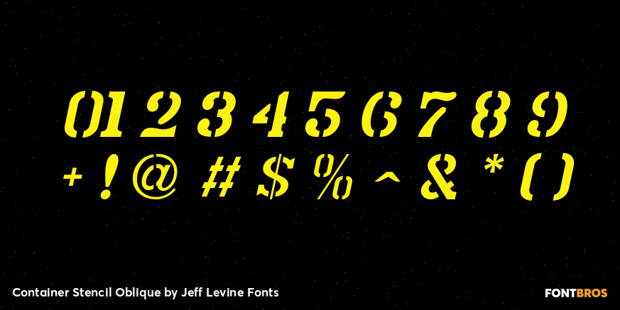 Container Stencil Oblique Font Poster #4