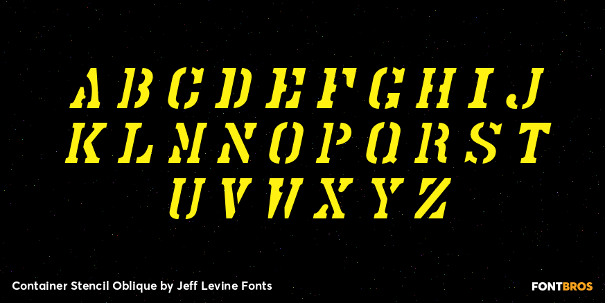 Container Stencil Oblique Font Poster #2