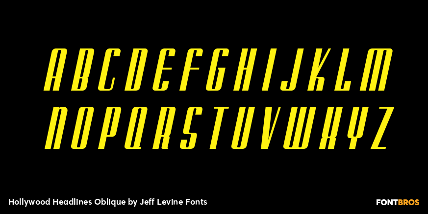 Hollywood Headlines Oblique Font Poster #2