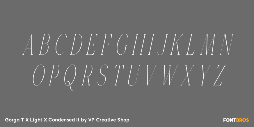Gorga T X Light X Condensed It Font Poster #2