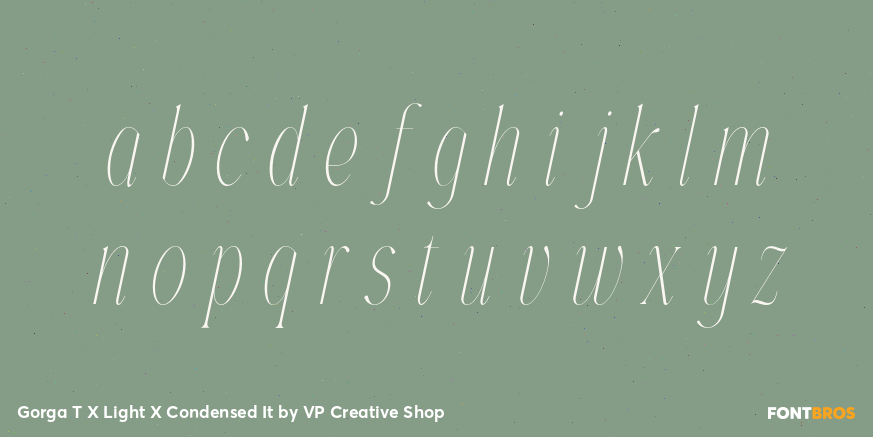 Gorga T X Light X Condensed It Font Poster #3