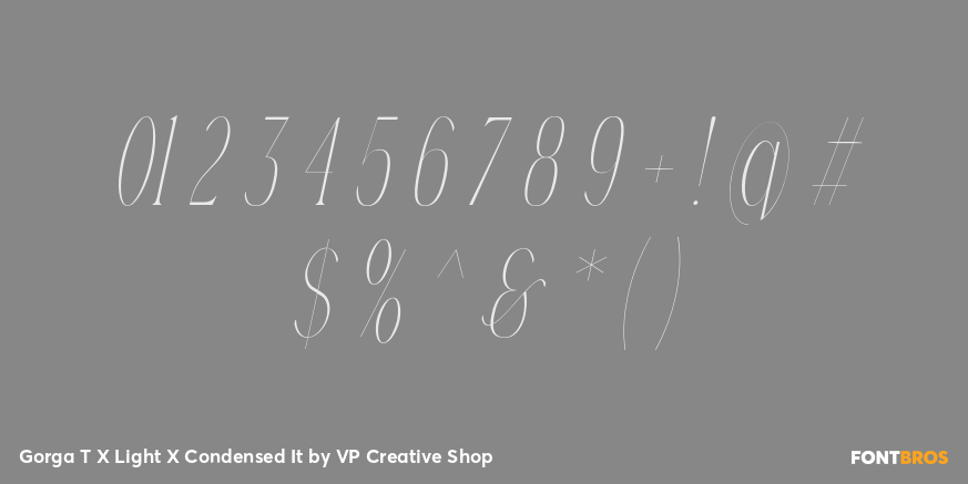 Gorga T X Light X Condensed It Font Poster #4