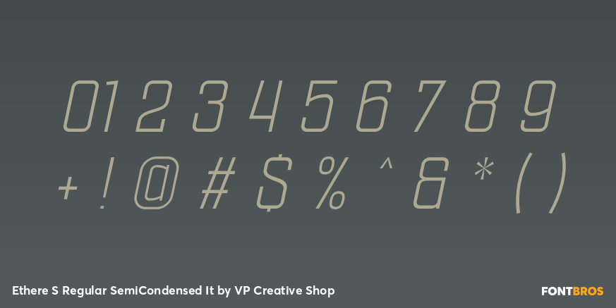 Ethere S Regular SemiCondensed It Font Poster #1