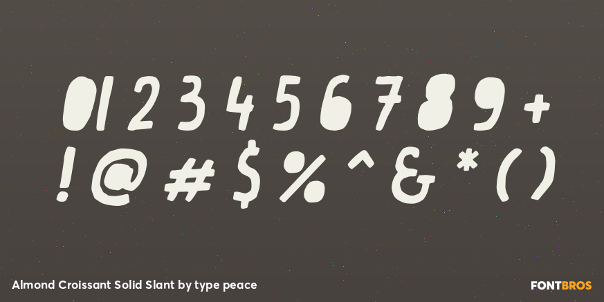 Almond Croissant Solid Slant Font Poster #1