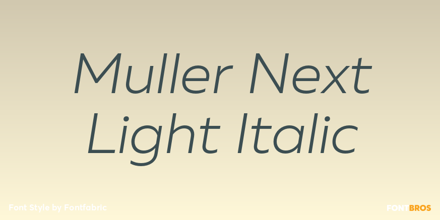 Muller Next Light Italic Font Poster #1