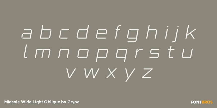 Midsole Wide Light Oblique Font Poster #3