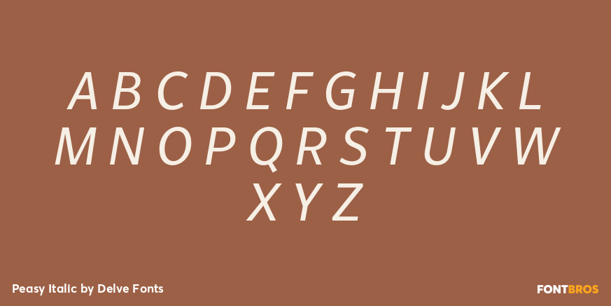 Peasy Italic Font Poster #2