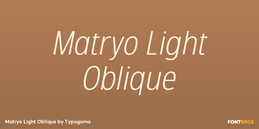 Matryo Light Oblique Font Poster #1